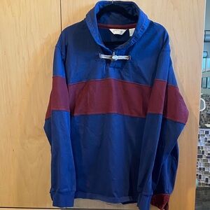 Orvis Blue and Burgundy Men's Cotton Rugby